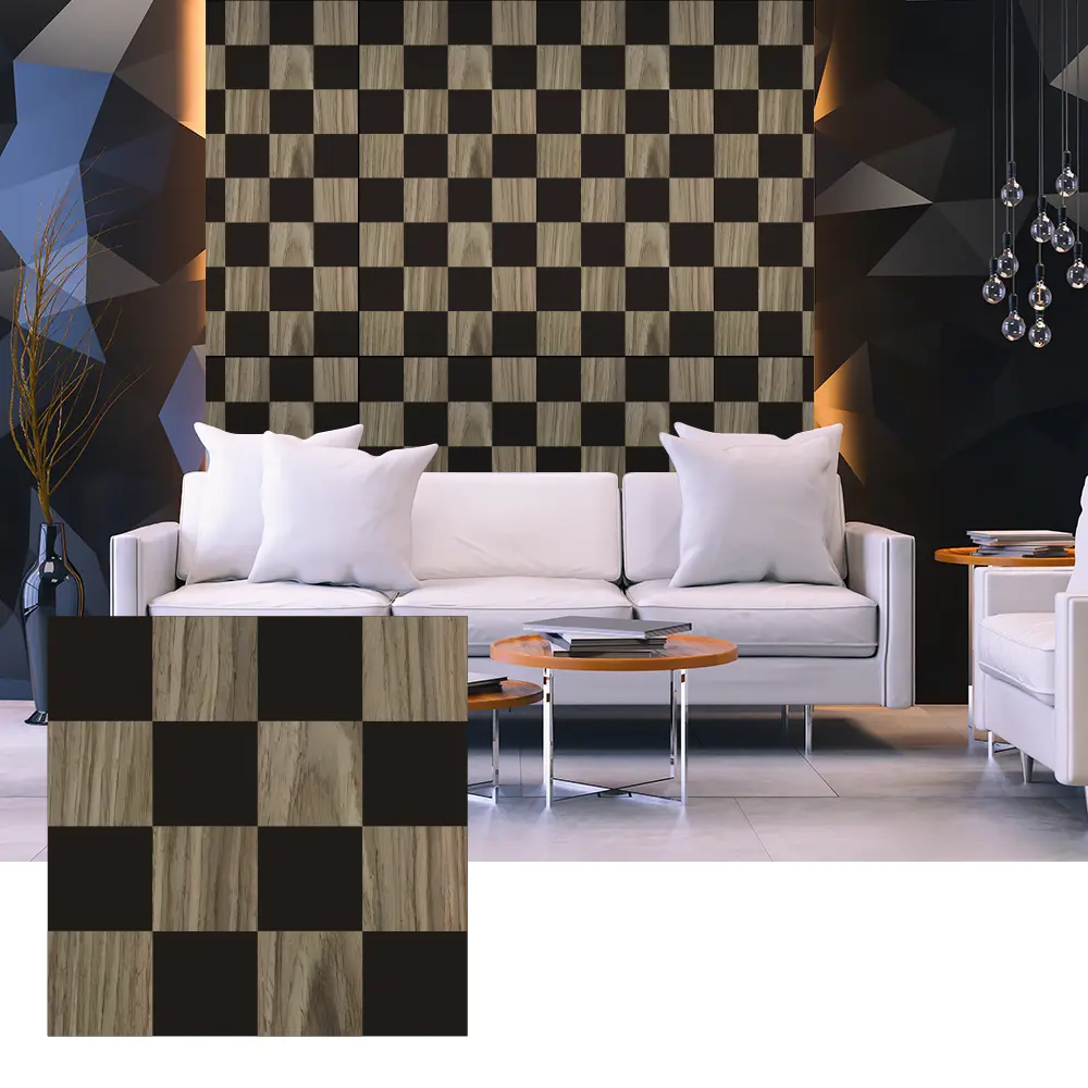 3D akustični paneli od drvenog furnira za dizajn unutarnjih zidova
