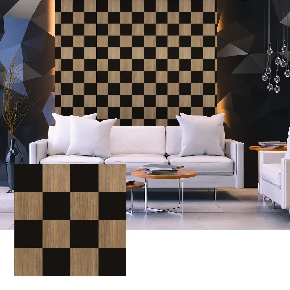 3D akustični paneli od drvenog furnira za dizajn unutarnjih zidova