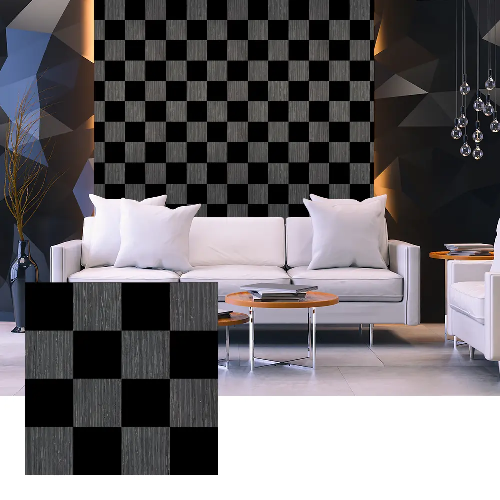 3D akustični paneli od drvenog furnira za dizajn unutarnjih zidova